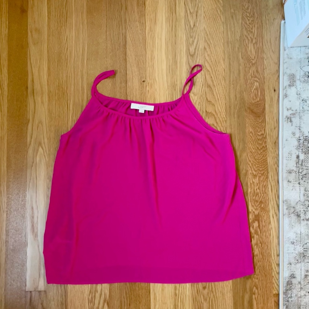 LOFT Pink Sleeveless Blouse Size M - Picture 7 of 7